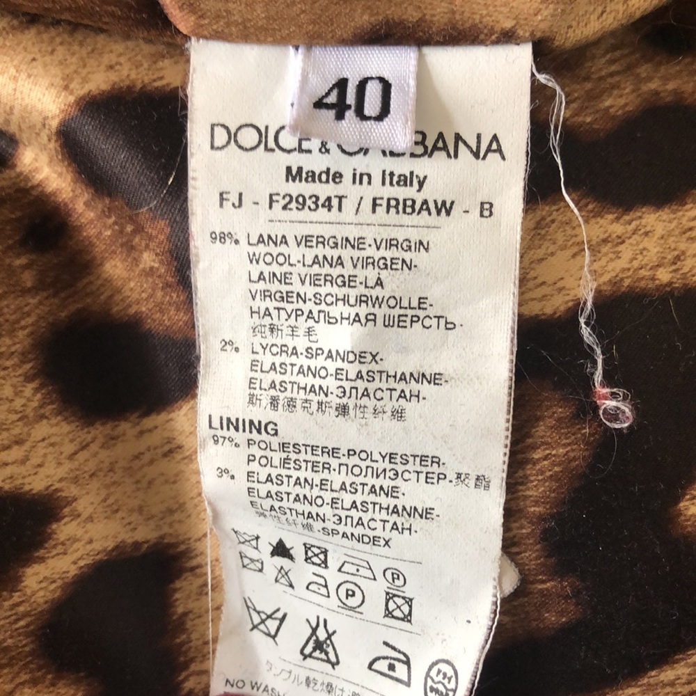 🐆 Dolce & Gabbana black pinstripe blazer with leopard-print lining - Picture 6 of 6